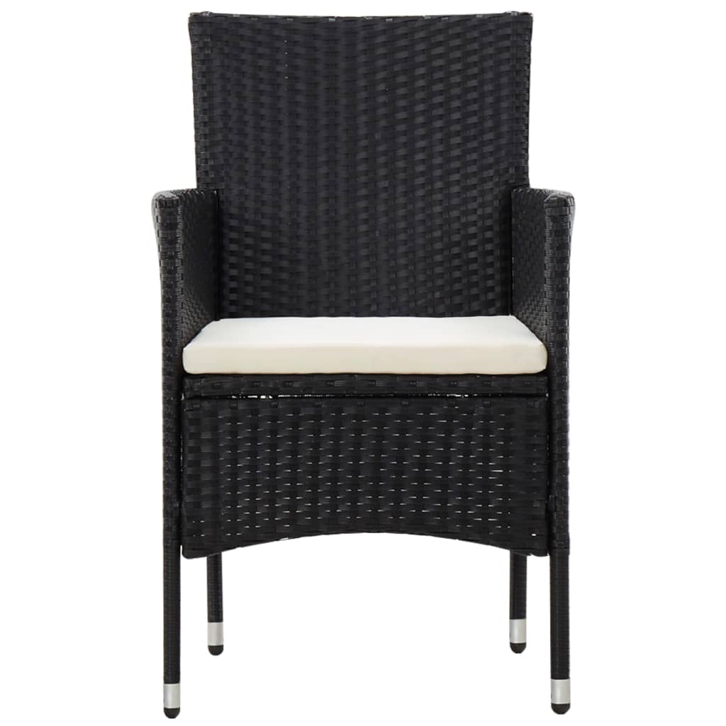 Set Divani da Giardino 5 pz con Cuscini in Polyrattan Nero | homemem39