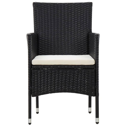 Set Divani da Giardino 5 pz con Cuscini in Polyrattan Nero | homemem39