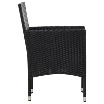 Set Divani da Giardino 5 pz con Cuscini in Polyrattan Nero | homemem39