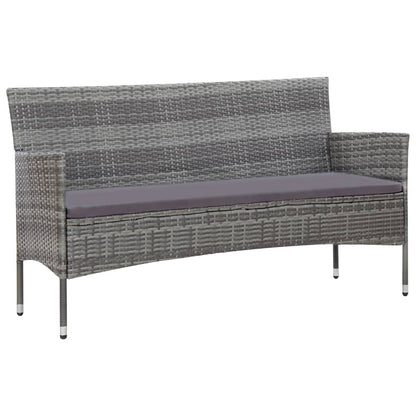 Set Divani da Giardino 5 pz con Cuscini in Polyrattan Grigio - homemem39