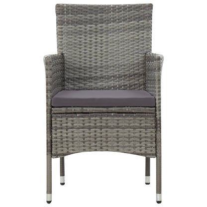 Set Divani da Giardino 5 pz con Cuscini in Polyrattan Grigio - homemem39
