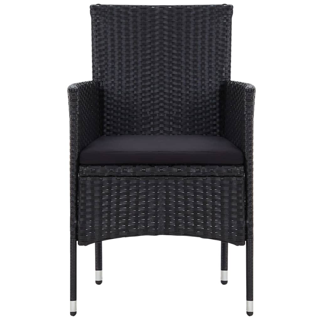 Set Divani da Giardino 5 pz con Cuscini in Polyrattan Nero | homemem39