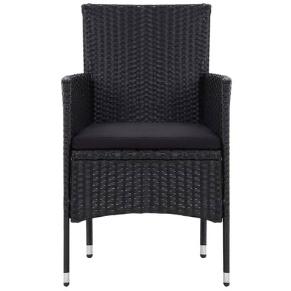 Set Divani da Giardino 5 pz con Cuscini in Polyrattan Nero | homemem39