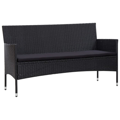 Set Divani da Giardino 5 pz con Cuscini in Polyrattan Nero | homemem39
