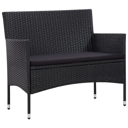 Set Divani da Giardino 5 pz con Cuscini in Polyrattan Nero | homemem39