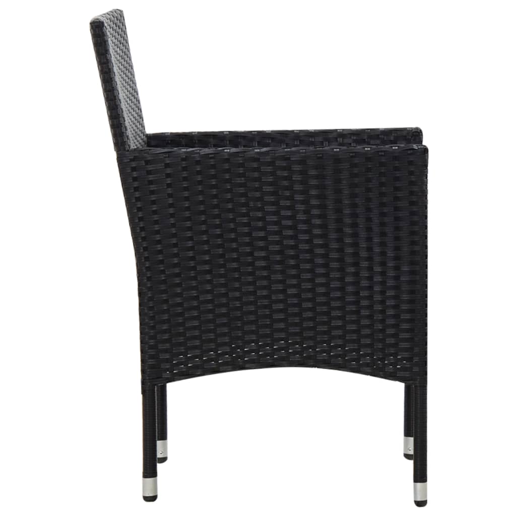 Set Divani da Giardino 5 pz con Cuscini in Polyrattan Nero | homemem39