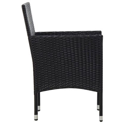 Set Divani da Giardino 5 pz con Cuscini in Polyrattan Nero | homemem39