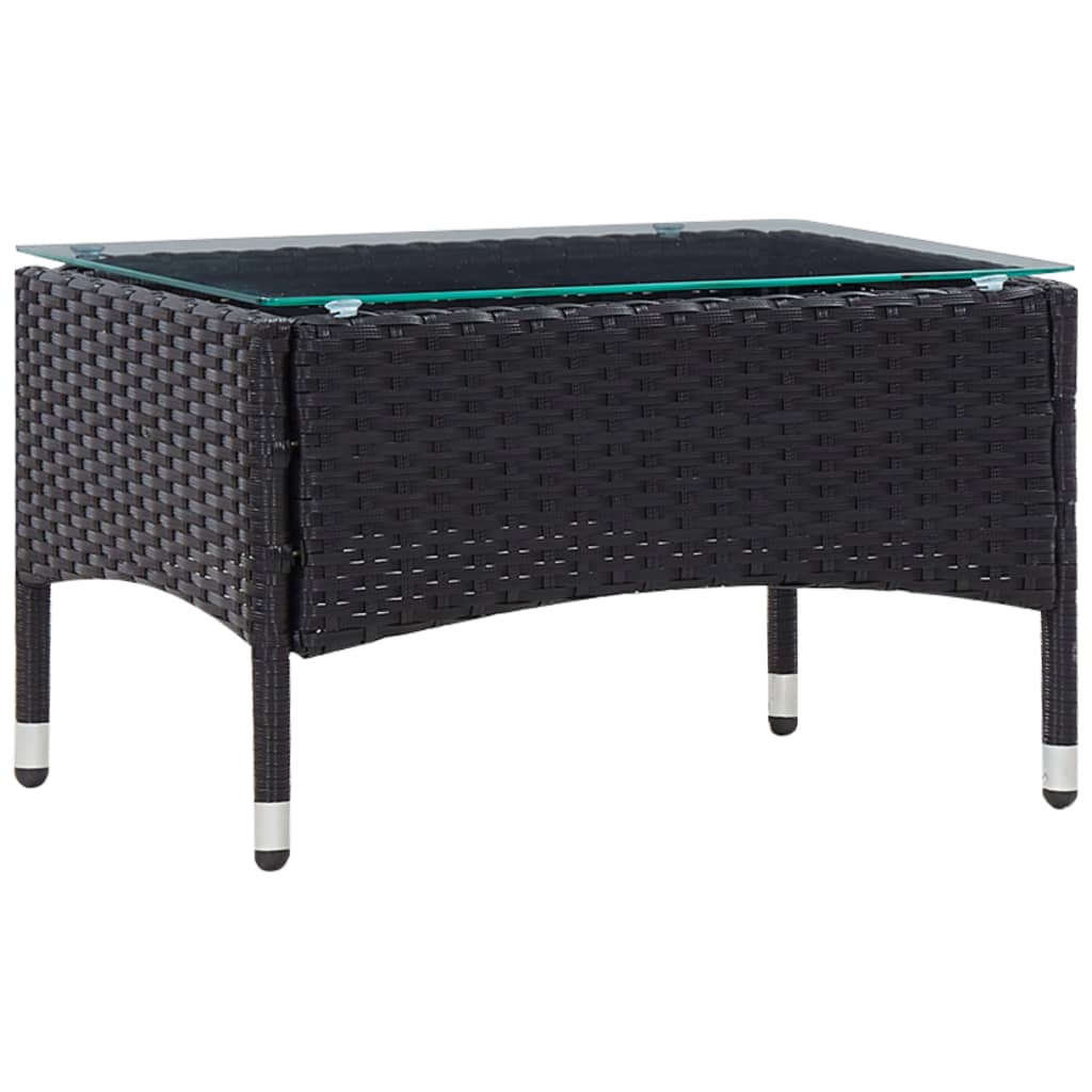 Set Divani da Giardino 5 pz con Cuscini in Polyrattan Nero | homemem39