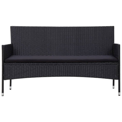 Set Divani da Giardino 5 pz con Cuscini in Polyrattan Nero | homemem39