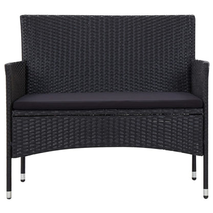 Set Divani da Giardino 5 pz con Cuscini in Polyrattan Nero | homemem39