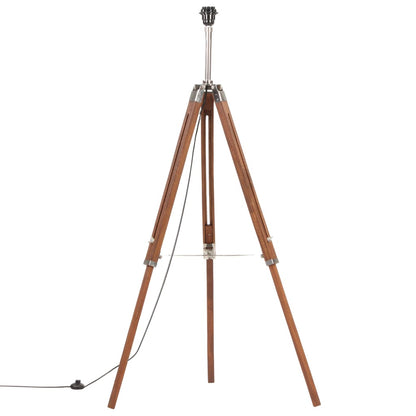 Lampada a Treppiede Marrone e Grigio in Legno di Teak 141 cm