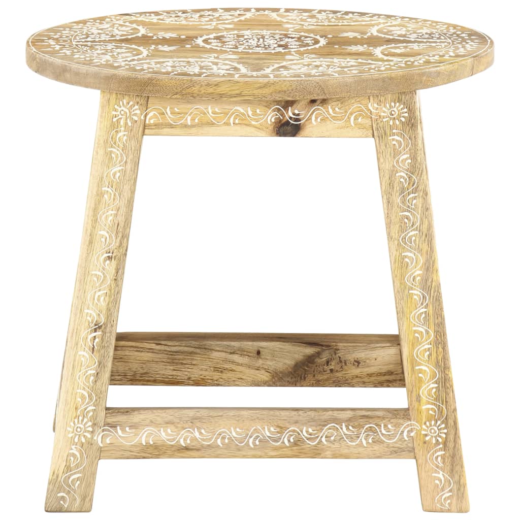 Sgabello Dipinto a Mano 38x38x35 cm in Legno Massello di Mango | homemem39
