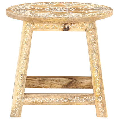 Sgabello Dipinto a Mano 38x38x35 cm in Legno Massello di Mango | homemem39