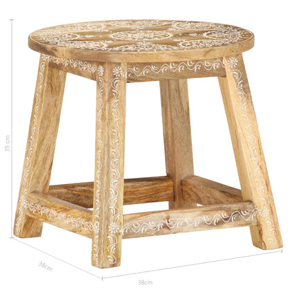 Sgabello Dipinto a Mano 38x38x35 cm in Legno Massello di Mango | homemem39