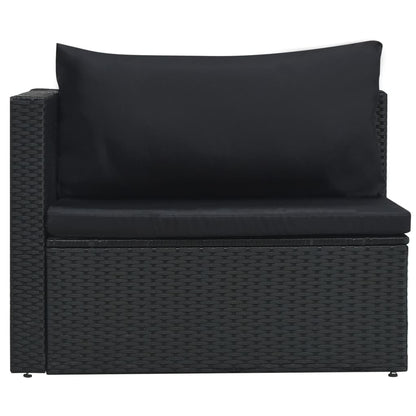 Set Divani da Giardino 5 pz con Cuscini in Polyrattan Nero | homemem39