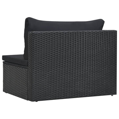 Set Divani da Giardino 5 pz con Cuscini in Polyrattan Nero | homemem39