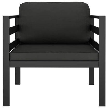 Divano Singolo con Cuscini in Alluminio Antracite