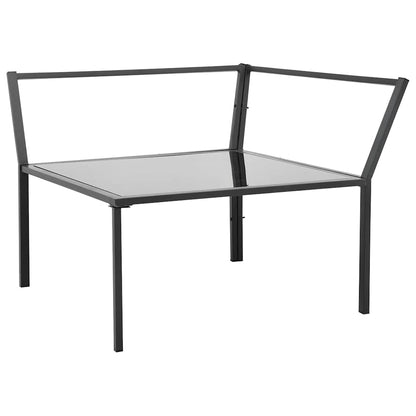 Set Divani da Giardino 5 pz con Cuscini Alluminio Grigio Scuro