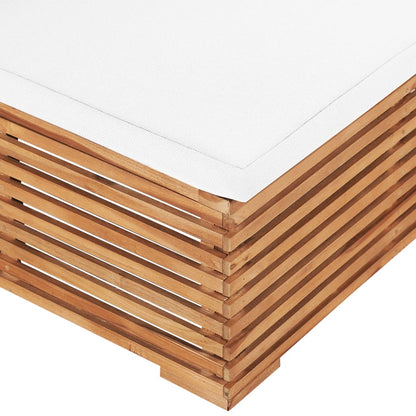 Divano Centrale da Giardino con Cuscino Crema Massello di Teak | homemem39