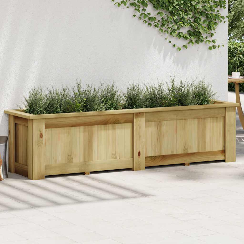 Fioriera Rialzata 196x50x50 cm in Legno di Pino Impregnato | homemem39