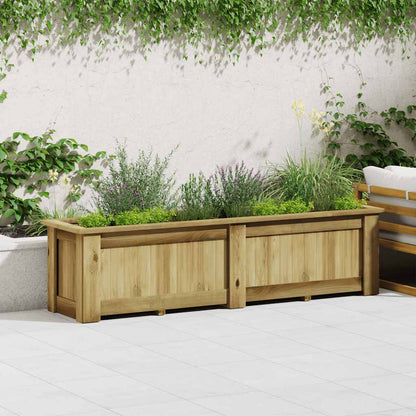 Fioriera Rialzata 196x50x50 cm in Legno di Pino Impregnato | homemem39