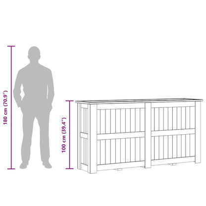 Fioriera Rialzata 196x50x100 cm in Legno di Pino Impregnato - homemem39