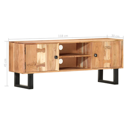 Mobile Porta TV 118x30x45 cm in Legno Massello di Acacia | homemem39