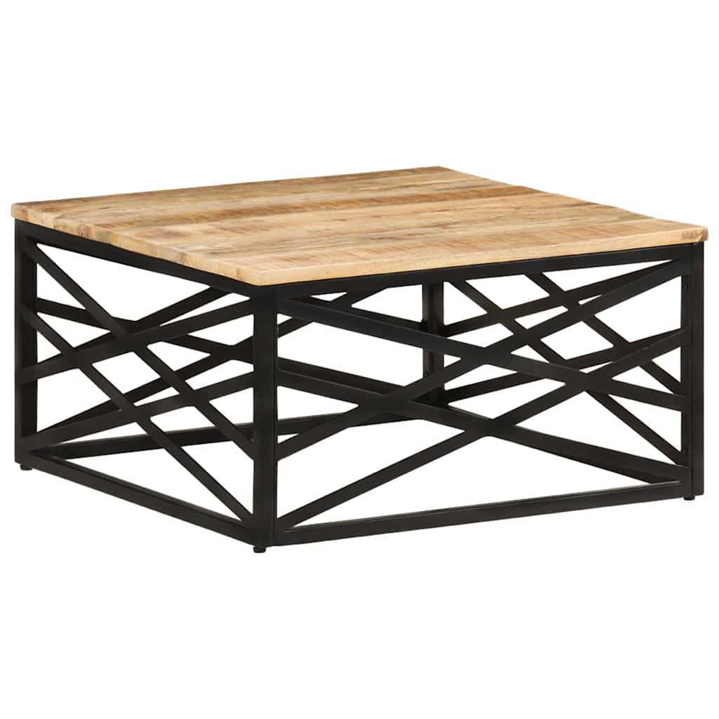 Tavolino da Salotto 68x68x35 cm in Legno Massello di Mango