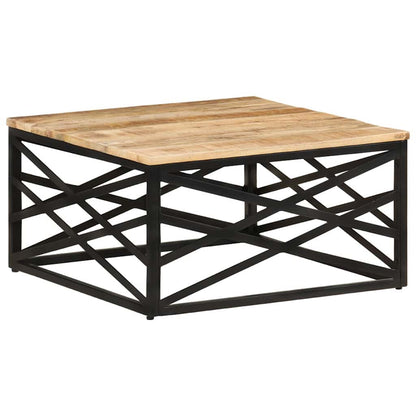 Tavolino da Salotto 68x68x35 cm in Legno Massello di Mango