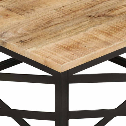 Tavolino da Salotto 68x68x35 cm in Legno Massello di Mango