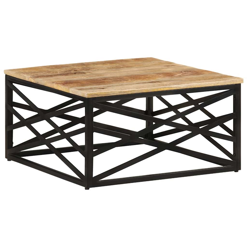 Tavolino da Salotto 68x68x35 cm in Legno Massello di Mango