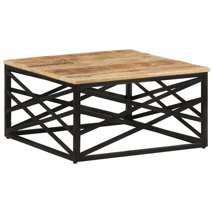 Tavolino da Salotto 68x68x35 cm in Legno Massello di Mango
