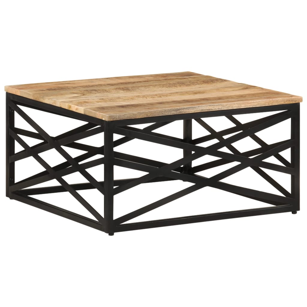 Tavolino da Salotto 68x68x35 cm in Legno Massello di Mango | homemem39