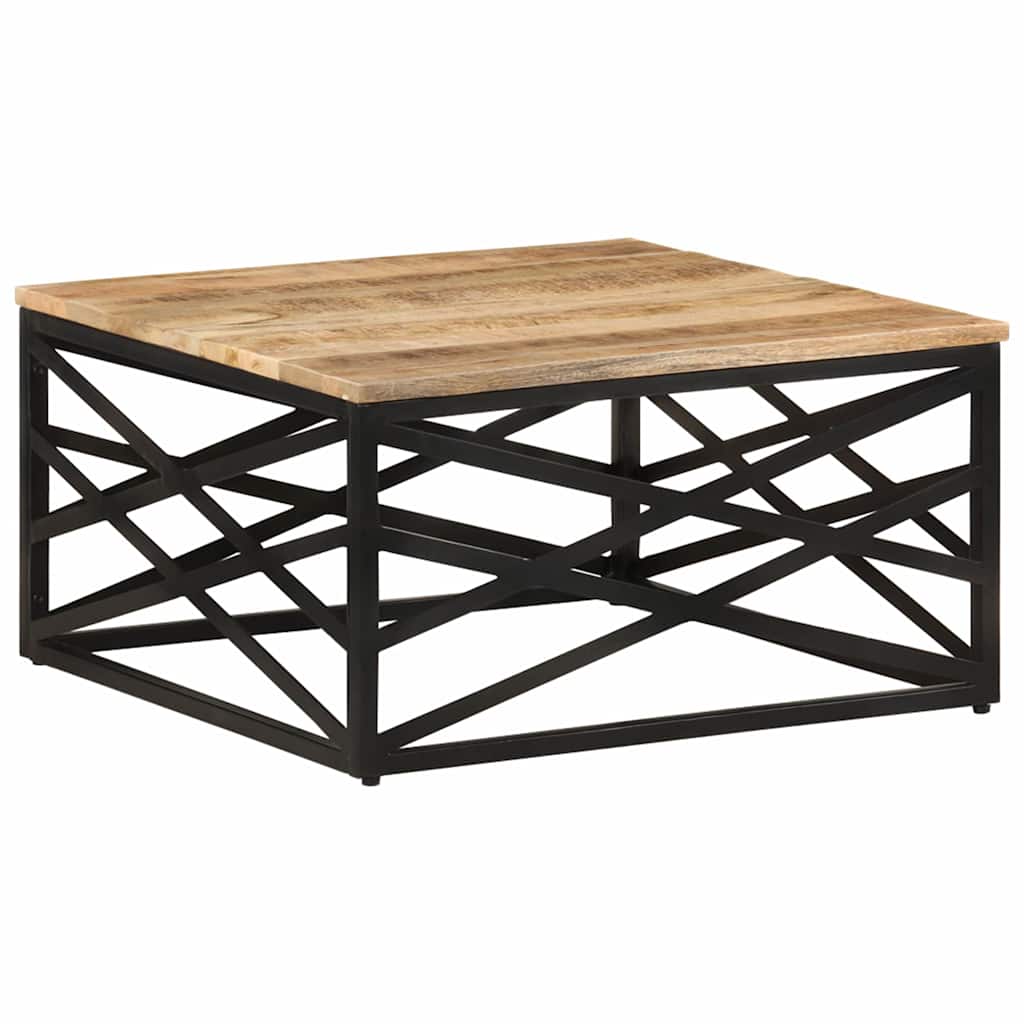 Tavolino da Salotto 68x68x35 cm in Legno Massello di Mango