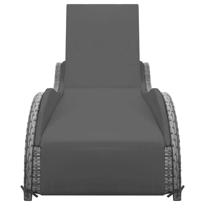 Lettino Prendisole con Cuscino in Polyrattan Antracite - homemem39