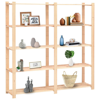 Scaffali a 5 Livelli 10 pz 170x38x170cm in Massello Pino 500 kg | homemem39