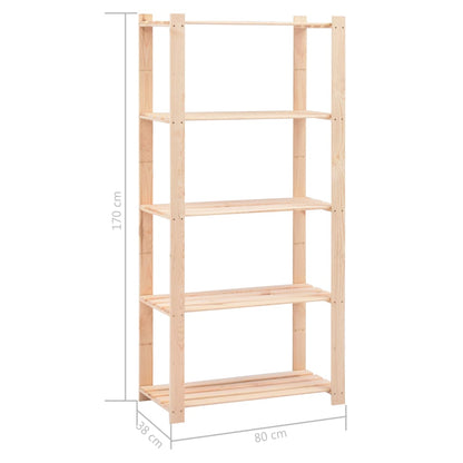 Scaffali a 5 Livelli 3 pz 80x38x170 cm Massello Pino 250 kg | homemem39