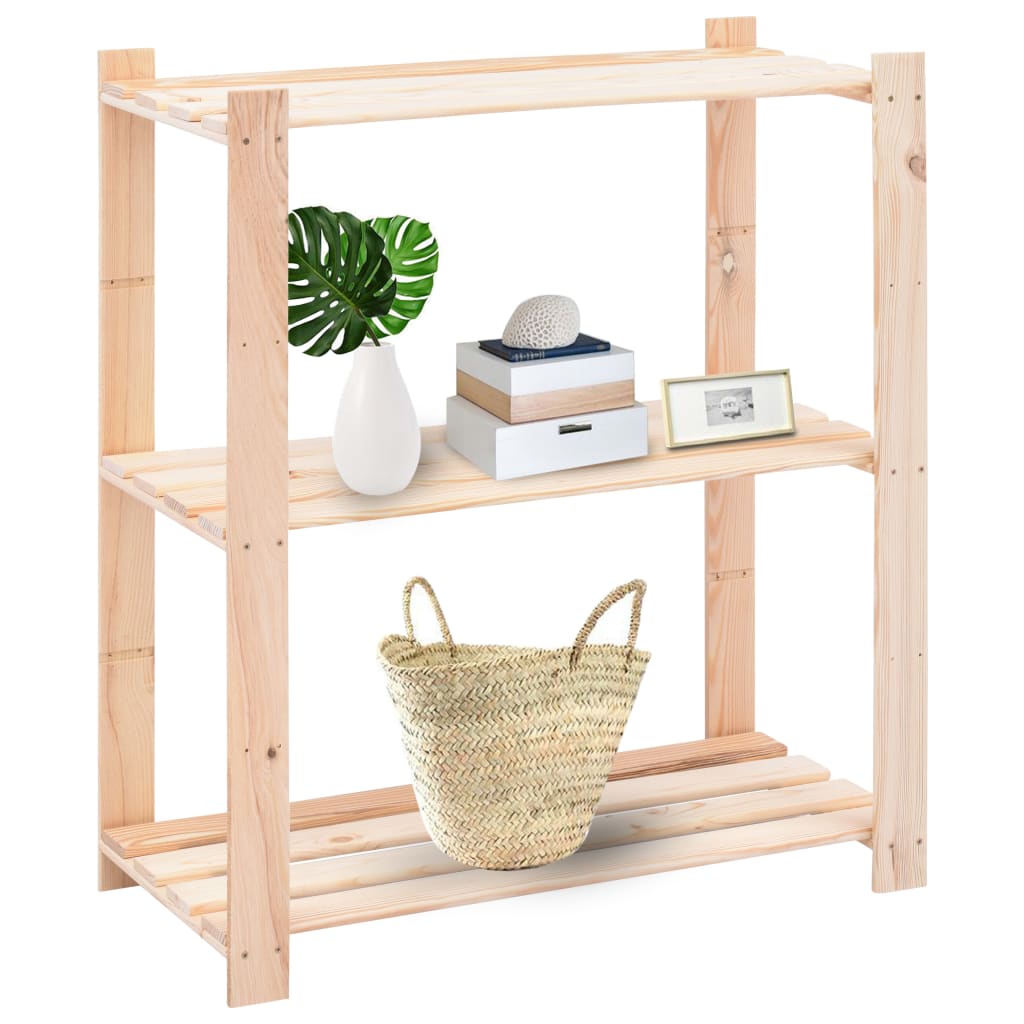 Scaffali a 3 Livelli 3 pz 80x38x90 cm Massello Pino 150 kg | homemem39