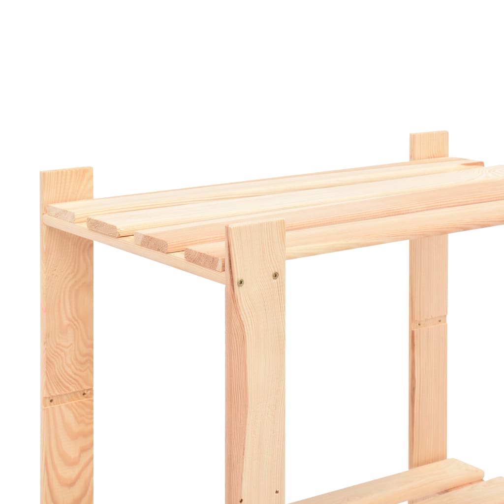 Scaffali a 3 Livelli 5 pz 80x38x90 cm in Massello Pino 150 kg | homemem39