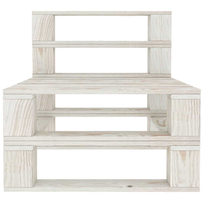 Divano Centrale da Giardino su Pallet in Legno Bianco | homemem39