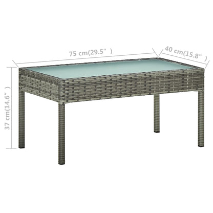 Set Divani da Giardino 4 pz con Cuscini in Polyrattan Grigio | homemem39