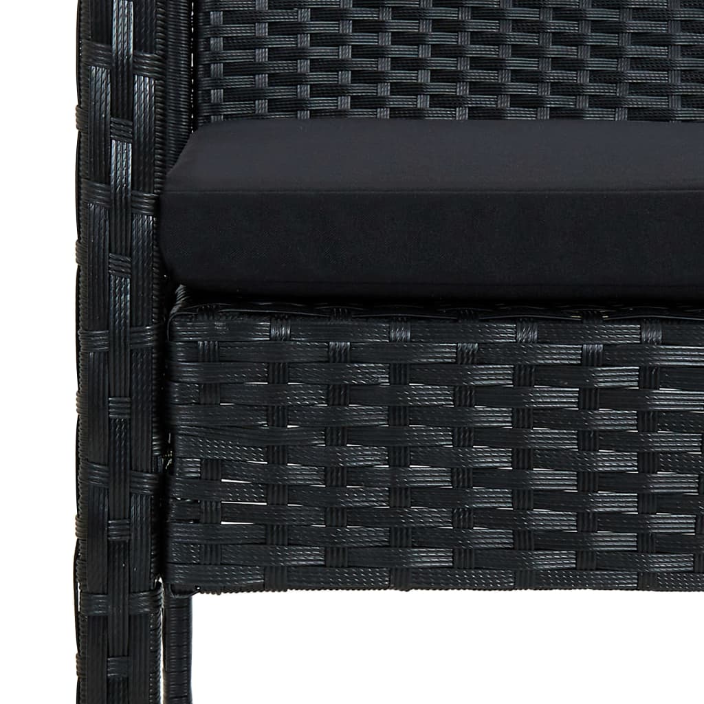 Set Divani da Giardino 4 pz con Cuscini in Polyrattan Nero | homemem39