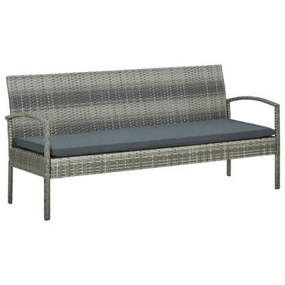 Set Divani da Giardino 5pz con Cuscini in Polyrattan Grigio | homemem39
