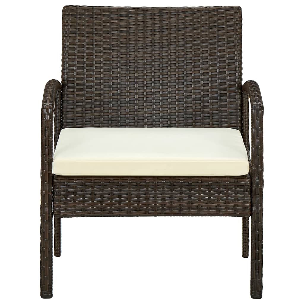 Sedia da Giardino con Cuscino in Polyrattan Marrone | homemem39