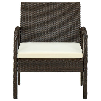 Sedia da Giardino con Cuscino in Polyrattan Marrone - homemem39