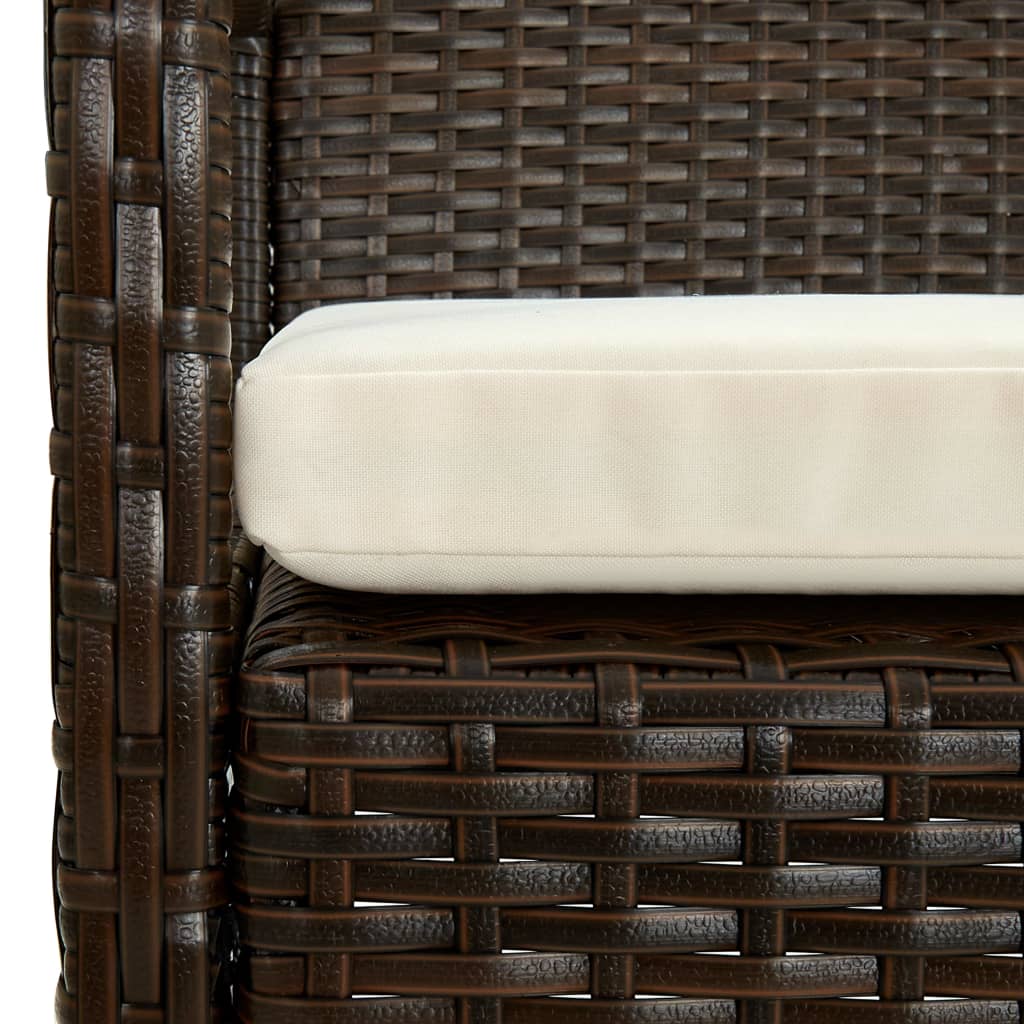 Sedia da Giardino con Cuscino in Polyrattan Marrone | homemem39