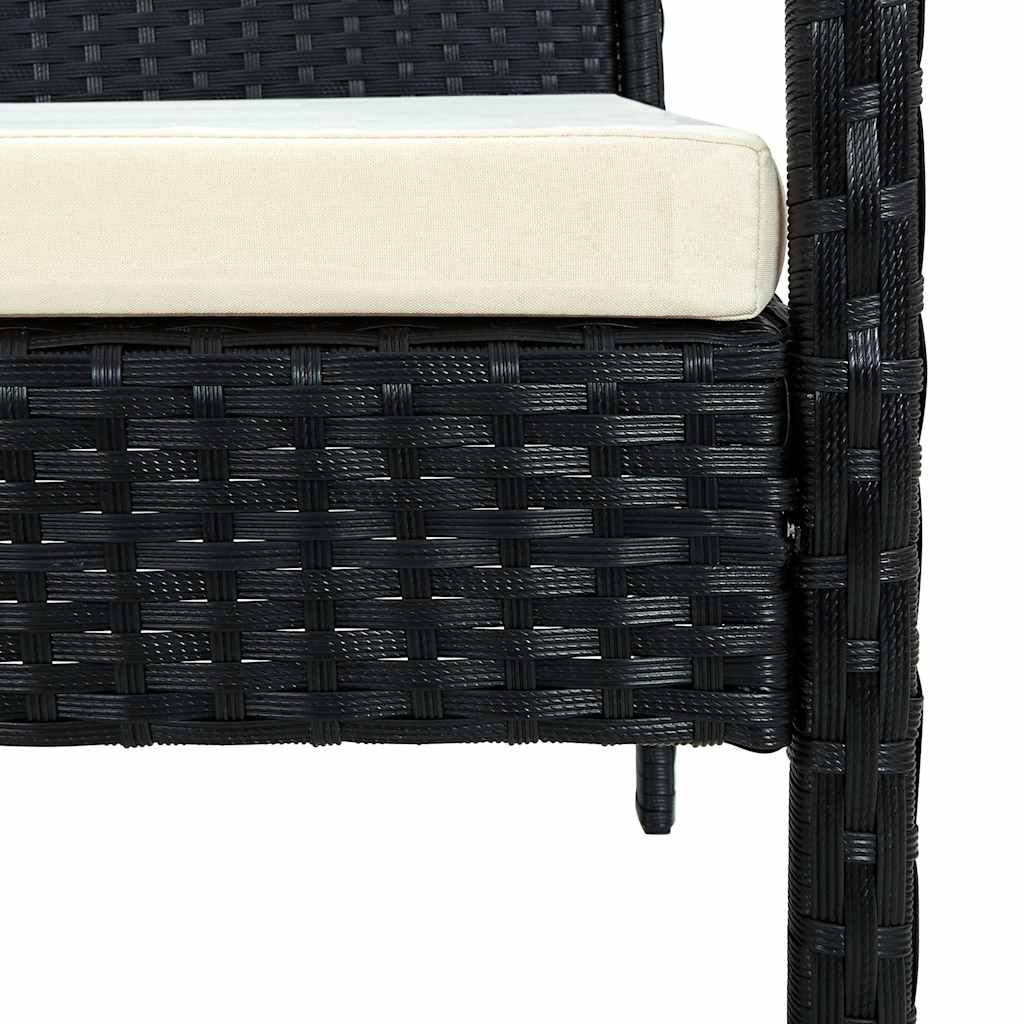 Sedia da Giardino con Cuscino in Polyrattan Nero | homemem39