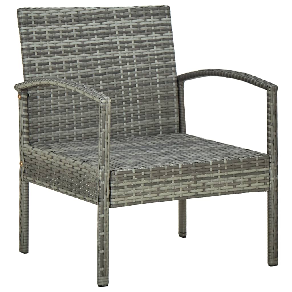 Sedia da Giardino con Cuscino in Polyrattan Grigio | homemem39