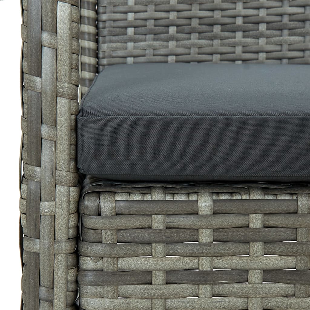 Sedia da Giardino con Cuscino in Polyrattan Grigio | homemem39