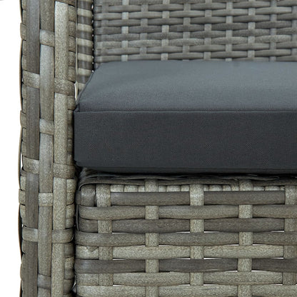 Sedia da Giardino con Cuscino in Polyrattan Grigio - homemem39